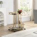 Servierwagen >WL7.336< in Gold, Metall & Schwarzglas - 68x84x43cm (BxHxT)