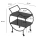 Servierwagen >WL7.337< in Schwarz, Metall / Glas - 45x83x46cm (BxHxT)