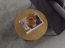 Beistelltisch >WL7.349< in Gold, Aluminium - 57x44cm (HxD)
