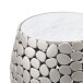 Beistelltisch >WL7.359< in Silber, Marmor & Aluminium - 46x40cm (HxD)