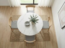 Esstisch >WL7.362< in Marmor-Optik / Walnuss Dekor - 75x120 (HxD)