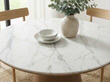 Esstisch >WL7.362< in Marmor-Optik / Walnuss Dekor - 75x120 (HxD)