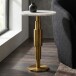 Beistelltisch >WL7.370< in Weiß, Marmor & Aluminium  - 59x37cm (HxD)