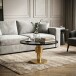 Couchtisch >WL7.373< in Schwarz / Gold, Marmor & Aluminium - 39x60cm (HxD)