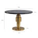 Couchtisch >WL7.373< in Schwarz / Gold, Marmor & Aluminium - 39x60cm (HxD)
