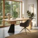 Schreibtisch >WL7.408< in Akazie / schwarz - 180x77x90 (BxHxT)