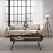 Couchtisch >WL7.415< in Sheesham / schwarz - 100x40x45 (LxBxH)