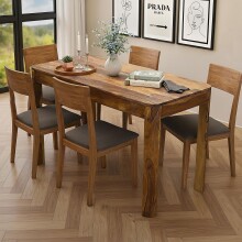 Esstisch >WL7.417< in Sheesham, Massivholz - 120x76x60cm (BxHxT)