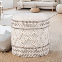 Pouf >WL7.419< mit Stauraum, in Creme, Wolle -...