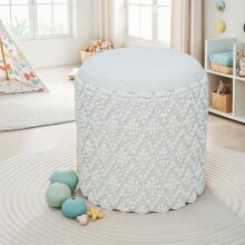Pouf >WL7.420< mit Stauraum, in Weiß, Stoff - 45x40cm (HxD)