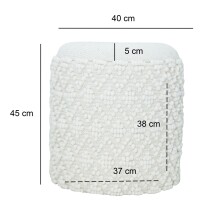 Pouf >WL7.420< mit Stauraum, in Weiß, Stoff - 45x40cm (HxD)