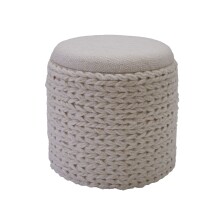 Pouf >WL7.424< mit Stauraum, in Creme, Stoff -...