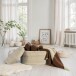 Sitzhocker >WL7.426< mit Stauraum, in Braun, Wollstoff - 81x62x40cm (LxBxH)