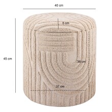 Pouf >WL7.428< mit Stauraum, Beige, Baumwollstoff - 45x40cm (HxD)