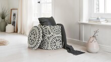 Pouf >WL7.429< mit Stauraum, in grau / creme, Stoff...