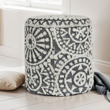 Pouf >WL7.429< mit Stauraum, in grau / creme, Stoff...