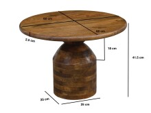 Couchtisch >WL7.434< in Mango, Massivholz - 42x60cm (HxD)