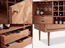 Barschrank >WL7.441< in Akazie, Massivholz - 90x78x45cm (BxHxT)