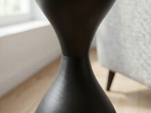 Beistelltisch >WL7.460< in Schwarz, Metall & Glas - 62x23cm (HxD)