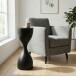 Beistelltisch >WL7.460< in Schwarz, Metall & Glas - 62x23cm (HxD)