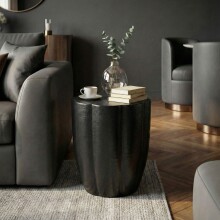 Beistelltisch >WL7.470< in Schwarz, Aluminium - 50x41cm (HxD)