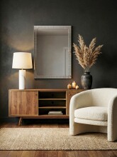 Spiegel >WL7.474< in Mosaik-Spiegel / Schwarz, MDF & Spiegel - 60x90x2cm (BxHxT)