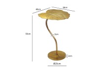 Beistelltisch >Blatt< in Gold, Aluminium - 40x38x59cm (LxBxH)