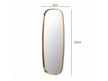 Spiegel >WL7.485< in Gold, Metall / Spiegel - 46x122x2cm (BxHxT)