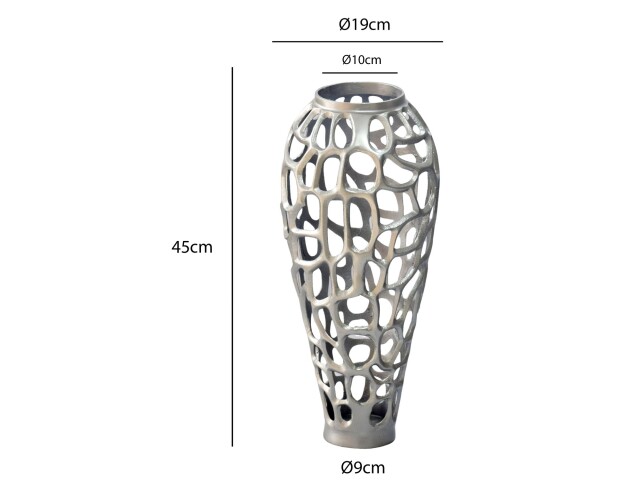 Dekovase >WL7.500< in Silber, Aluminium - 45x19cm (HxD)