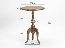 Beistelltisch >WL7.506< in Gold, Aluminium - 55x35cm (HxD)