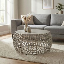 Couchtisch >WL7.509< in Silber, Aluminium - 32x60cm...