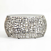 Couchtisch >WL7.509< in Silber, Aluminium - 32x60cm...