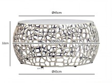 Couchtisch >WL7.509< in Silber, Aluminium - 32x60cm (HxD)