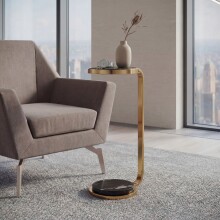 Beistelltisch >WL7.512< in schwarz & Gold -...