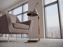 Beistelltisch >WL7.512< in schwarz & Gold - 26x20x70 (LxBxH)