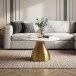 Couchtisch >WL7.516< in Weiß / gold, Marmor & Aluminium - 40x60cm (HxD)