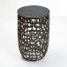 Beistelltisch >WL7.523< in Schwarz, Glas & Aluminium - 49x30cm (HxD)