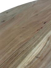 Couchtisch >WL7.530< in Akazie / Schwarz, Massivholz & Metall - 87x50x36 (LxBxH)