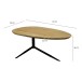 Couchtisch >WL7.530< in Akazie / Schwarz, Massivholz & Metall - 87x50x36 (LxBxH)