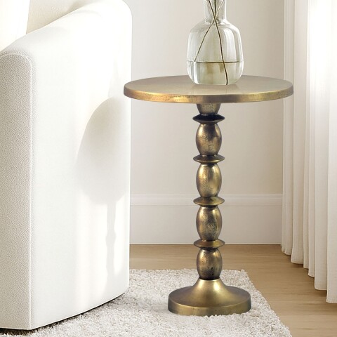 Beistelltisch >WL7.539< in Gold, Aluminium - 56x40cm (HxD)