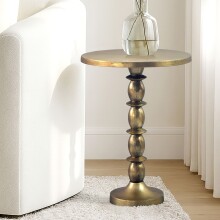 Beistelltisch >WL7.539< in Gold, Aluminium - 56x40cm (HxD)