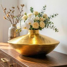 Dekovase >WL7.571< in Gold, Aluminium - 17x35cm (HxD)