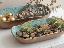 Dekofigur >WL7.576< (2-teilig) in Gold, Aluminium - 40x16x8cm (LxBxH)