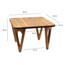 Couchtisch >WL7.594< in Akazie, Massivholz - 60x40x60cm (BxHxD)