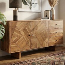 Sideboard >WL7.597< in Akazie, Massivholz -...