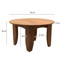 Couchtisch >WL7.598< in Akazie, Massivholz - 36x60cm (HxD)