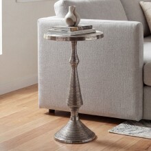 Beistelltisch >WL7.602< in Silber, Aluminium -...