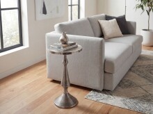 Beistelltisch >WL7.602< in Silber, Aluminium - 54x30cm (HxD)