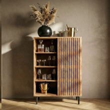 Barschrank >WL7.615< in Mango, Massivholz - 80x123x43cm (BxHxD)