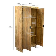 Hochschrank >WL7.616< in Mango, Massivholz - 90x180x47cm (BxHxT)